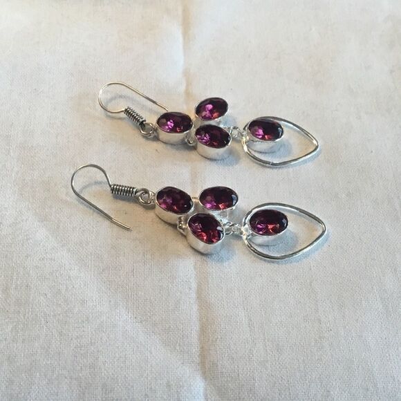 NWOT. Sterling Silver Pink Amethyst Earrings - Picture 10 of 10